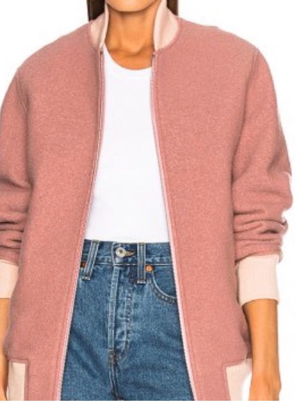 NWT Rag & Bone Elle Wool Bomber Jacket in Mauve Size Small